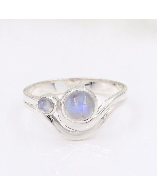 Rainbow Moonstone Ring 925 Sterling Silver Handmade Gemstone Jewelry
