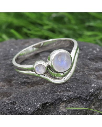 Rainbow Moonstone Ring 925 Sterling Silver Handmade Gemstone Jewelry