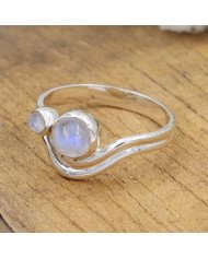 Rainbow Moonstone Ring 925 Sterling Silver Handmade Gemstone Jewelry