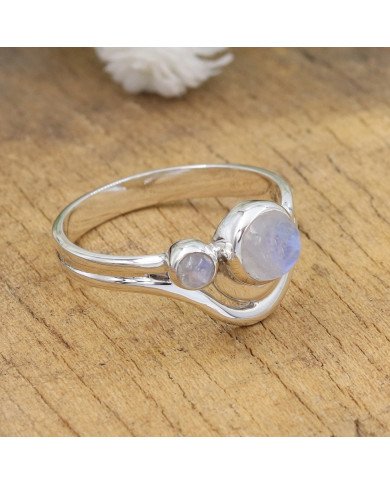 Rainbow Moonstone Ring 925 Sterling Silver Handmade Gemstone Jewelry