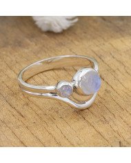 Rainbow Moonstone Ring 925 Sterling Silver Handmade Gemstone Jewelry