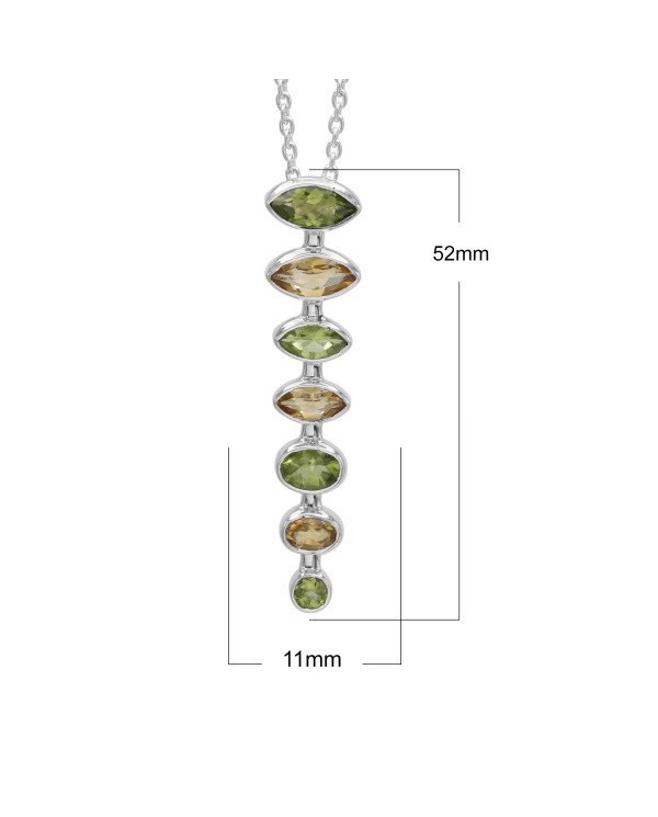 Peridot & Citrine Pendant | 925 Sterling Silver Handmade Jewelry