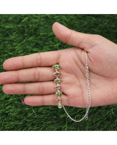 Peridot & Citrine Pendant | 925 Sterling Silver Handmade Jewelry