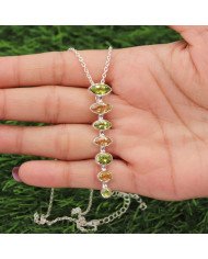 Peridot & Citrine Pendant | 925 Sterling Silver Handmade Jewelry