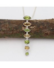 Peridot & Citrine Pendant | 925 Sterling Silver Handmade Jewelry