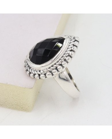 Black Onyx Ring 925 Sterling Silver Statement Ring For Her