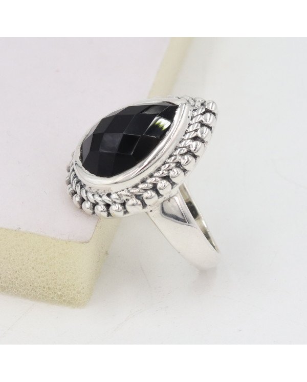 Black Onyx Ring 925 Sterling Silver Statement Ring For Her