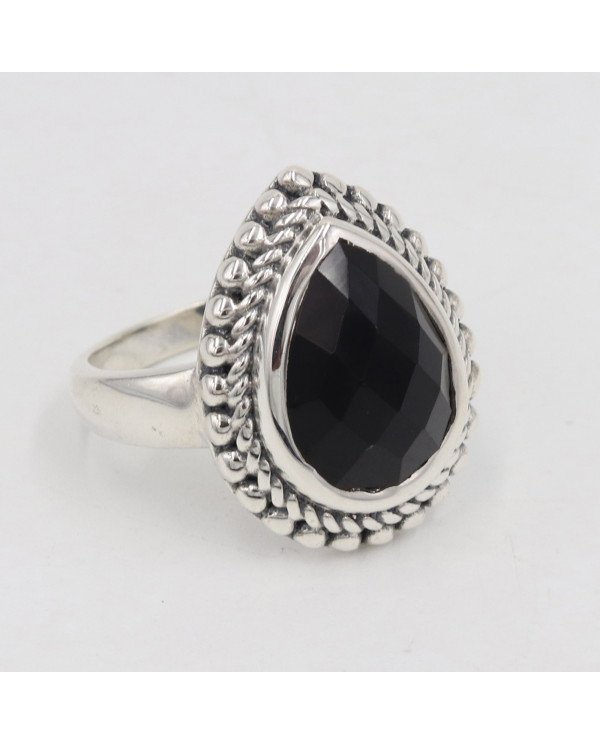 Black Onyx Ring 925 Sterling Silver Statement Ring For Her