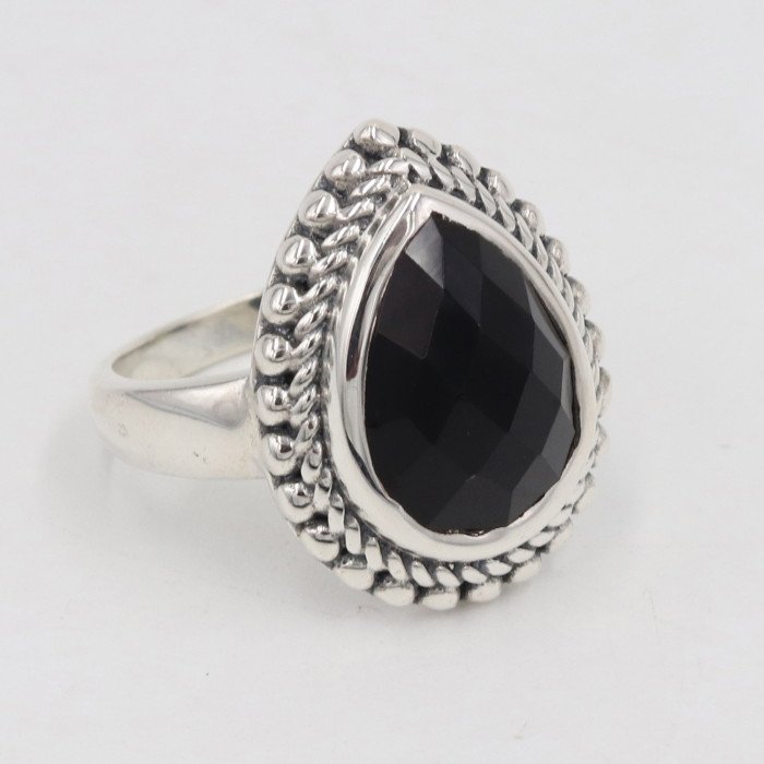 Black Onyx Ring 925 Sterling Silver Statement Ring For Her