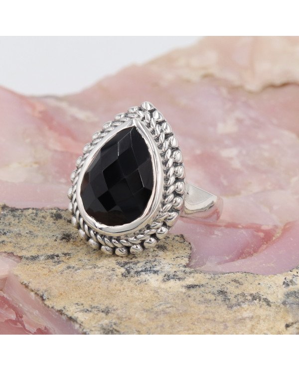 Black Onyx Ring 925 Sterling Silver Statement Ring For Her