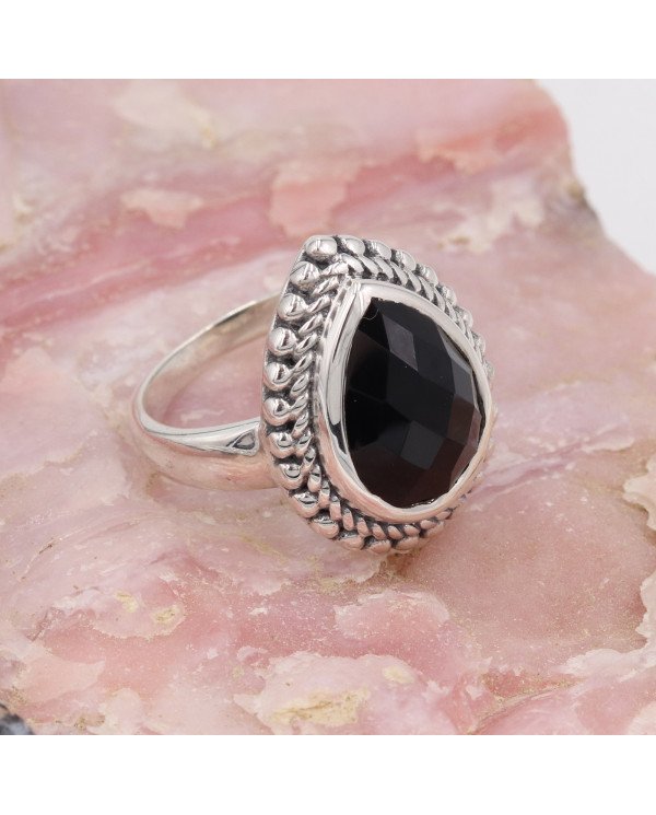 Black Onyx Ring 925 Sterling Silver Statement Ring For Her