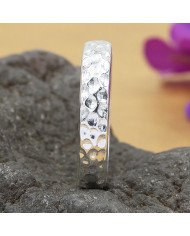 Hammered 925 Sterling Silver Band Ring Handmade Jewelry