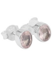 Sterling Silver Rose Quartz Light Weight Studs