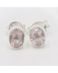 Sterling Silver Rose Quartz Light Weight Studs