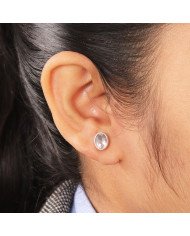 Sterling Silver Rose Quartz Light Weight Studs