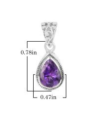 Natural Amethyst Gemstone 925 Sterling Silver Pendant| Jewels Artisan