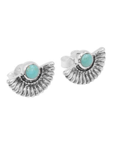 925 Sterling Silver Arizona Turquoise Boho Stud Earrings