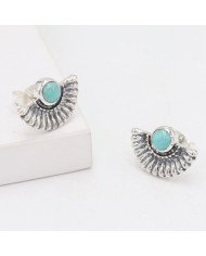 925 Sterling Silver Arizona Turquoise Boho Stud Earrings