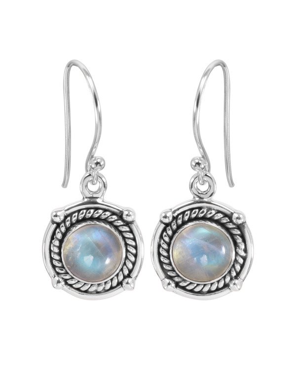 Rainbow moonstone earring sterling silver earring handcrafted earring