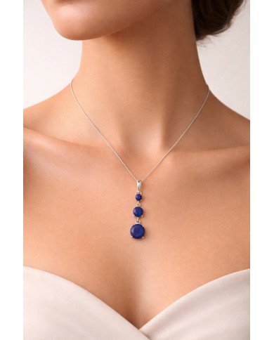 Sterling Silver Lapis Drop Pendant