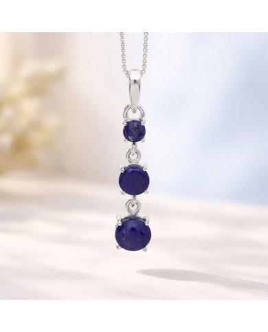 Sterling Silver Lapis Drop Pendant