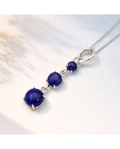 Sterling Silver Lapis Drop Pendant