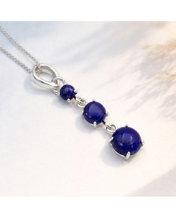 Sterling Silver Lapis Drop Pendant
