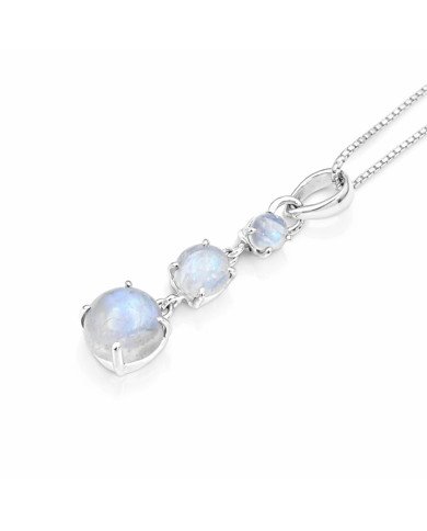 Sterling Silver Handcrafted Rainbow Moonstone Pendant