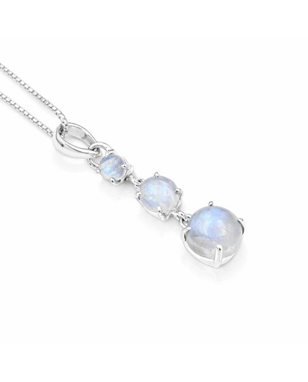 Sterling Silver Handcrafted Rainbow Moonstone Pendant