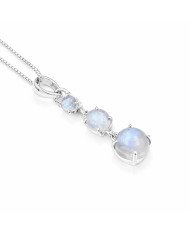 Sterling Silver Handcrafted Rainbow Moonstone Pendant