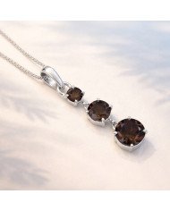 Smoky Quartz Sterling Silver Drop Pendant