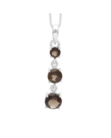Smoky Quartz Sterling Silver Drop Pendant
