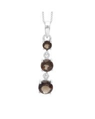 Smoky Quartz Sterling Silver Drop Pendant