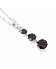 Smoky Quartz Sterling Silver Drop Pendant