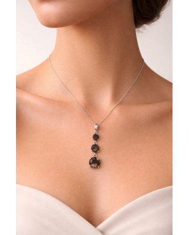 Smoky Quartz Sterling Silver Drop Pendant