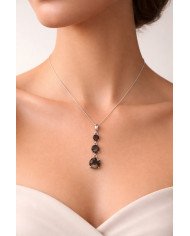Smoky Quartz Sterling Silver Drop Pendant
