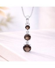 Smoky Quartz Sterling Silver Drop Pendant