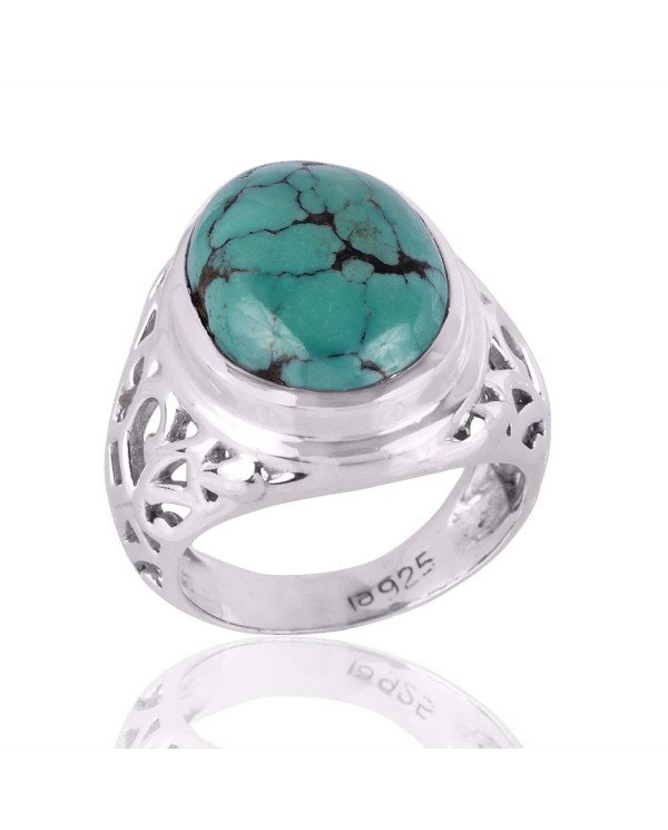 Turquoise Gemstone Handcrafted Sterling Silver Promise Ring