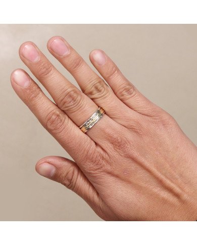 Two Tone Spinner Ring 925 Sterling Silver Spinner Ring Brass Spinner Ring