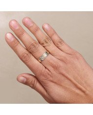 Two Tone Spinner Ring 925 Sterling Silver Spinner Ring Brass Spinner Ring