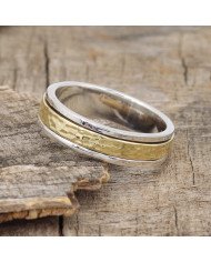 Two Tone Spinner Ring 925 Sterling Silver Spinner Ring Brass Spinner Ring