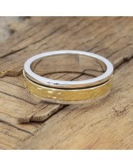 Two Tone Spinner Ring 925 Sterling Silver Spinner Ring Brass Spinner Ring