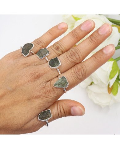 Certified Moldavite Ring Sterling Silver Moldavite Handmade Ring
