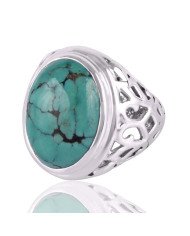 Turquoise Gemstone Handcrafted Sterling Silver Promise Ring