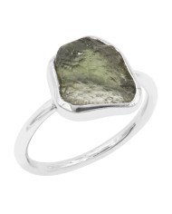 Certified Moldavite Ring Sterling Silver Moldavite Handmade Ring