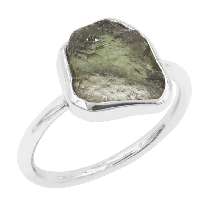 Certified Moldavite Ring Sterling Silver Moldavite Handmade Ring