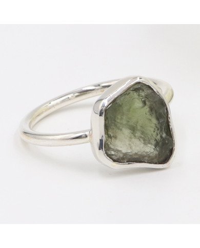 Certified Moldavite Ring Sterling Silver Moldavite Handmade Ring