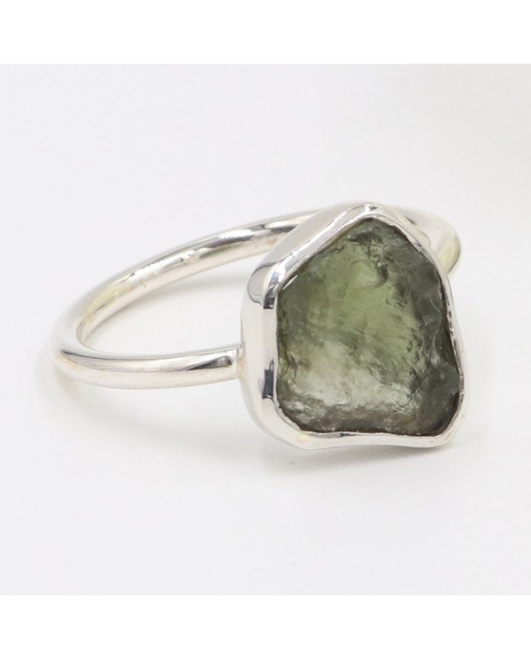 Certified Moldavite Ring Sterling Silver Moldavite Handmade Ring