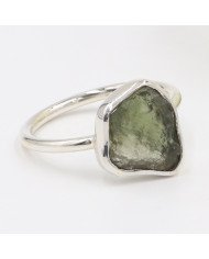 Certified Moldavite Ring Sterling Silver Moldavite Handmade Ring