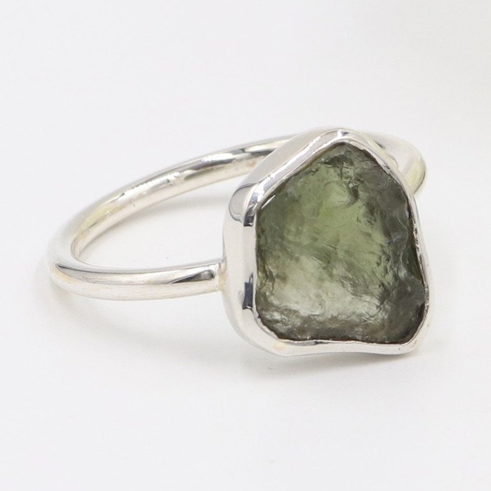 Certified Moldavite Ring Sterling Silver Moldavite Handmade Ring